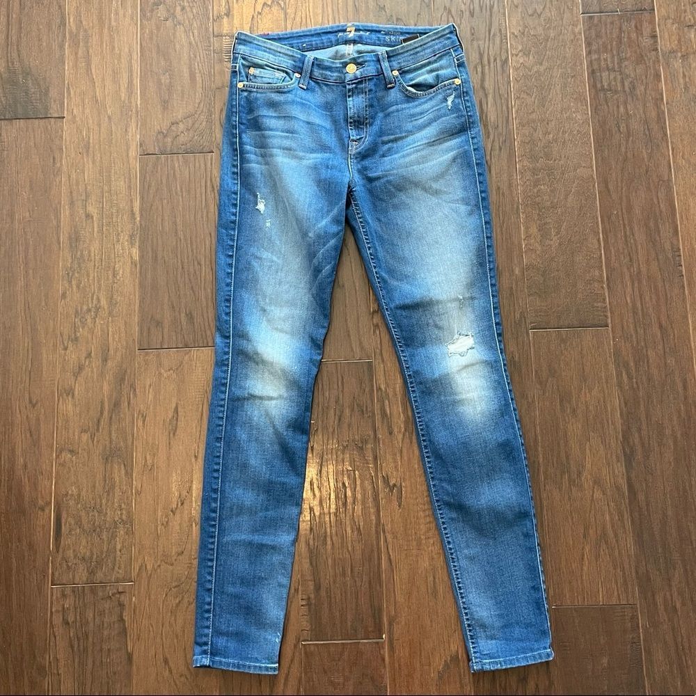 7 For All Mankind Mid Rise Skinny Jeans